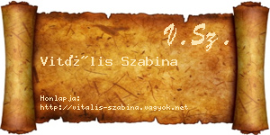 Vitális Szabina névjegykártya