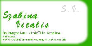 szabina vitalis business card